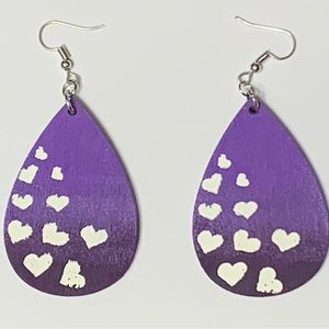 Wooden tear drop earrings